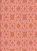 Machine Washable Transitional Bright Orange Rug, wshpat1627rd