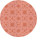 Square Patterned Bright Orange Rug, pat1627rd