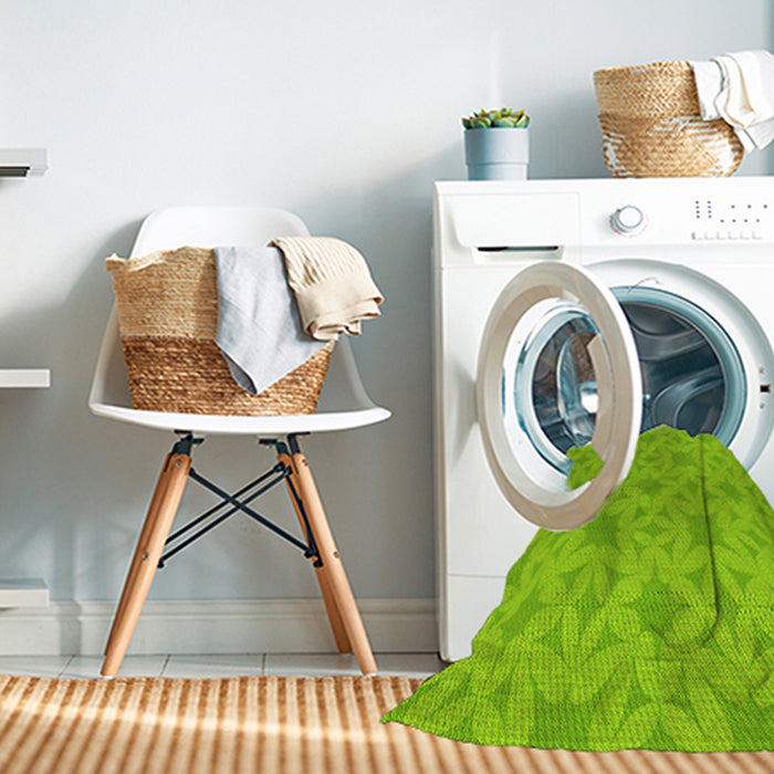 Machine Washable Transitional Green Rug in a Washing Machine, wshpat1627yw