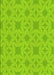 Machine Washable Transitional Green Rug, wshpat1627yw