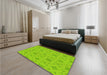 Patterned Green Rug in a Bedroom, pat1627yw