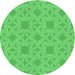 Sideview of Patterned Neon Green Novelty Rug, pat1627