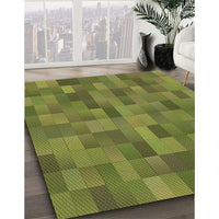 Patterned Pistachio Green Rug, pat1628brn