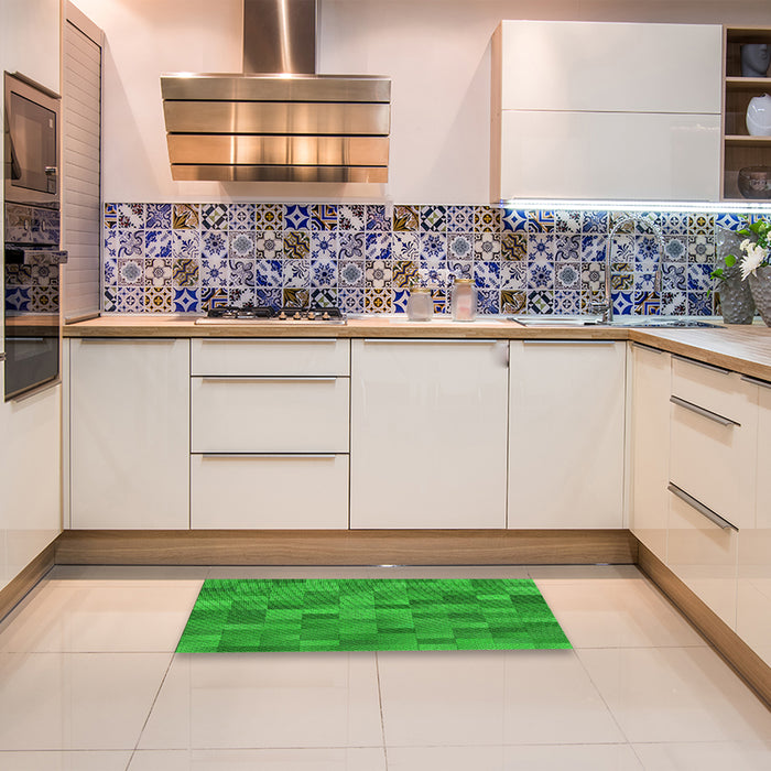 Patterned Green Rug in a Kitchen, pat1628grn