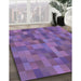 Patterned Purple Rug in Family Room, pat1628pur