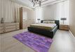 Patterned Purple Rug in a Bedroom, pat1628pur