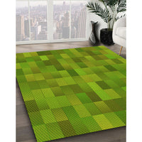 Patterned Pistachio Green Rug, pat1628yw