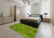 Patterned Pistachio Green Rug in a Bedroom, pat1628yw