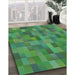 Machine Washable Transitional Green Rug in a Family Room, wshpat1628