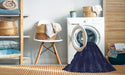Machine Washable Transitional Night Blue Rug in a Washing Machine, wshpat1629blu
