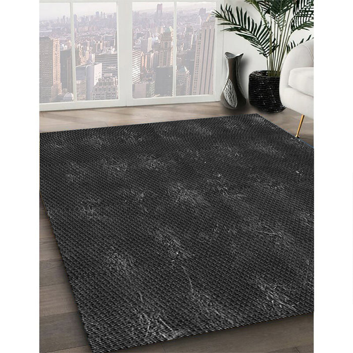 Machine Washable Transitional Midnight Gray Rug in a Family Room, wshpat1629gry