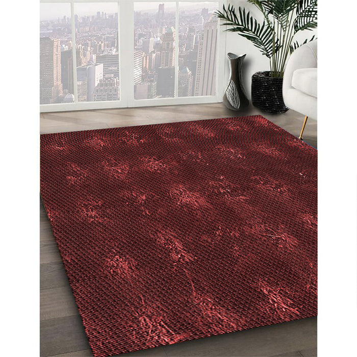 Machine Washable Transitional Red Rug in a Family Room, wshpat1629rd