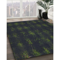 Patterned Black Abstract Machine Washable Rug in a Family Room, wshpat1629