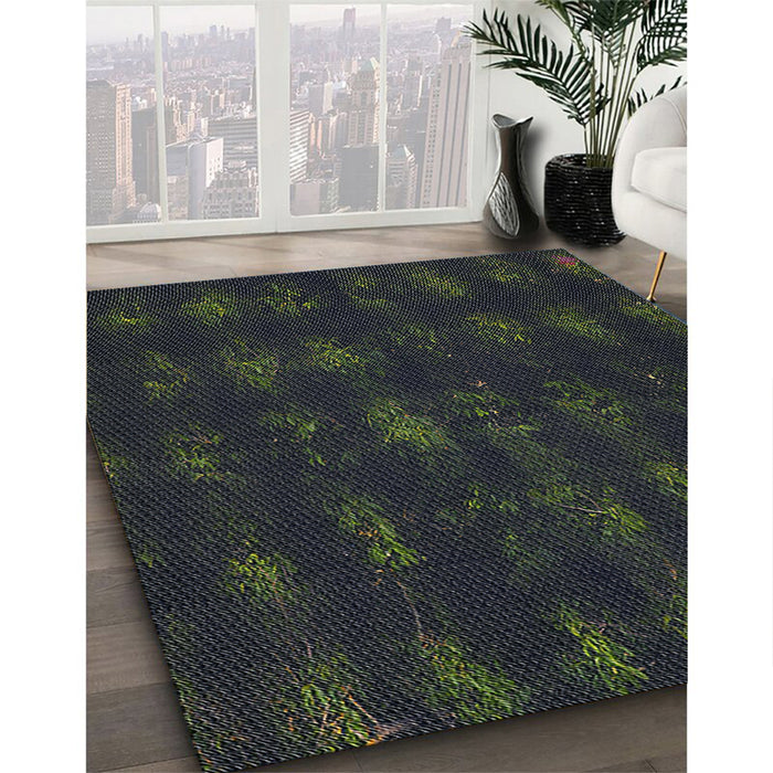 Patterned Black Abstract Machine Washable Rug in a Family Room, wshpat1629