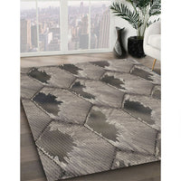 Patterned Black Novelty Rug, pat162