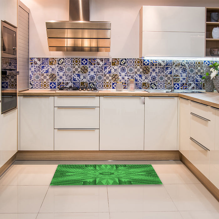 Machine Washable Transitional Green Rug in a Bedroom, wshpat163grn