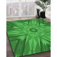 Patterned Green Rug, pat163grn