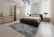 Patterned Gunmetal Gray Rug in a Bedroom, pat163gry