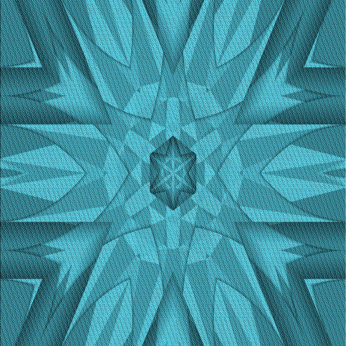 Patterned Dark Cyan Green Rug, pat163lblu