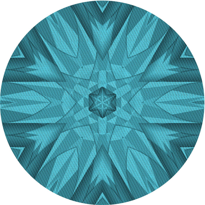 Square Patterned Dark Cyan Green Rug, pat163lblu