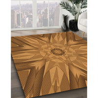 Patterned Neon Orange Rug, pat163org