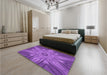 Patterned Purple Rug in a Bedroom, pat163pur