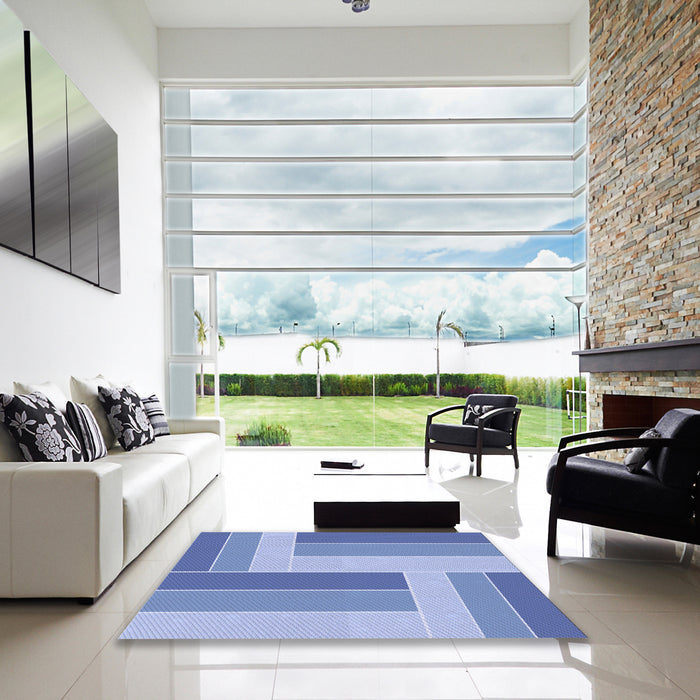 Machine Washable Transitional Sky Blue Rug in a Kitchen, wshpat1630blu