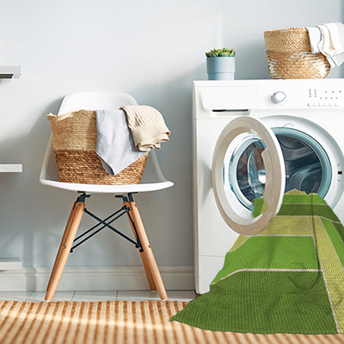 Machine Washable Transitional Green Rug in a Washing Machine, wshpat1630brn