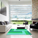 Machine Washable Transitional Spring Green Rug in a Kitchen, wshpat1630lblu