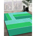 Machine Washable Transitional Spring Green Rug in a Family Room, wshpat1630lblu