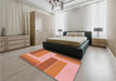 Round Machine Washable Transitional Orange Red Orange Rug in a Office, wshpat1630rd