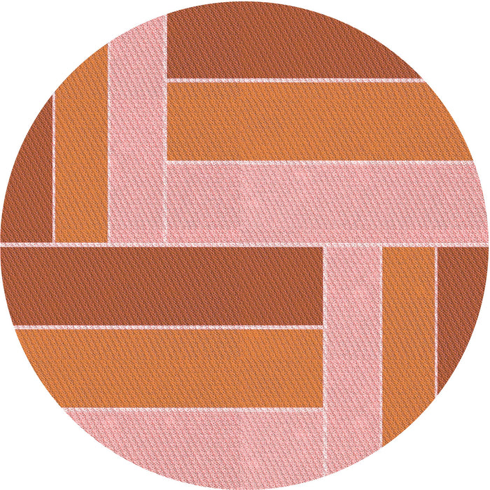 Square Machine Washable Transitional Orange Red Orange Rug in a Living Room, wshpat1630rd