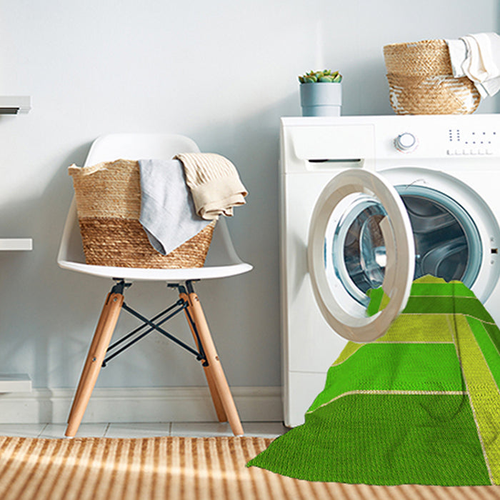 Machine Washable Transitional Bright Green Rug in a Washing Machine, wshpat1630yw
