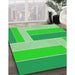 Patterned Neon Green Abstract Machine Washable Rug in a Family Room, wshpat1630