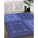 Machine Washable Transitional Light Slate Blue Rug in a Family Room, wshpat1631blu