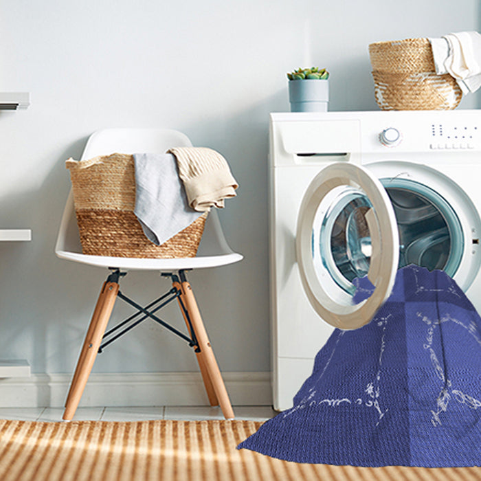 Machine Washable Transitional Light Slate Blue Rug in a Washing Machine, wshpat1631blu