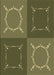 Machine Washable Transitional Army Green Rug, wshpat1631brn