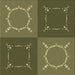 Round Machine Washable Transitional Army Green Rug, wshpat1631brn