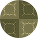 Square Machine Washable Transitional Army Green Rug in a Living Room, wshpat1631brn