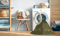 Machine Washable Transitional Army Green Rug in a Washing Machine, wshpat1631brn