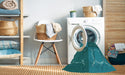 Machine Washable Transitional Dark Turquoise Green Rug in a Washing Machine, wshpat1631lblu