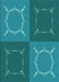 Machine Washable Transitional Dark Turquoise Green Rug, wshpat1631lblu