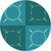 Square Machine Washable Transitional Dark Turquoise Green Rug in a Living Room, wshpat1631lblu