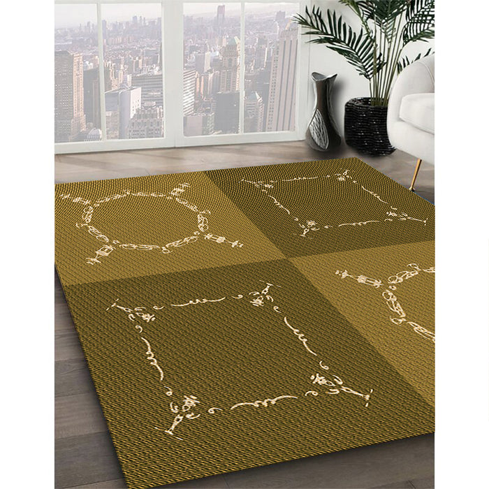 Machine Washable Transitional Dark Bronze Brown Rug in a Family Room, wshpat1631org