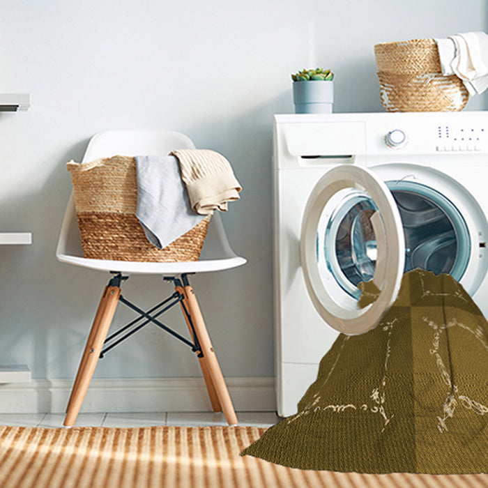 Machine Washable Transitional Dark Bronze Brown Rug in a Washing Machine, wshpat1631org