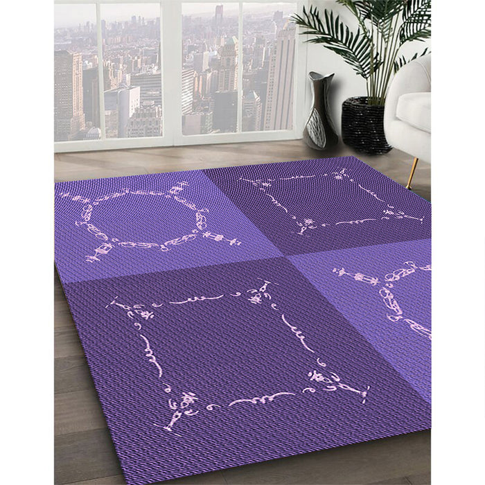 Machine Washable Transitional Amethyst Purple Rug in a Family Room, wshpat1631pur