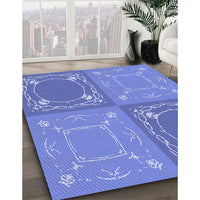 Patterned Sky Blue Rug, pat1632blu