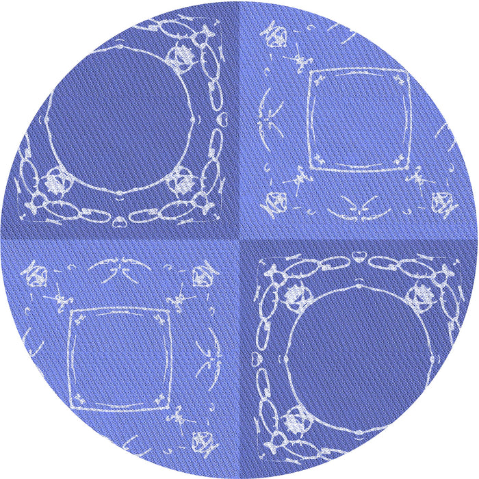 Square Patterned Sky Blue Rug, pat1632blu