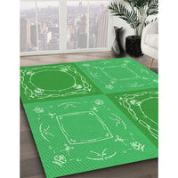 Patterned Neon Green Rug, pat1632grn