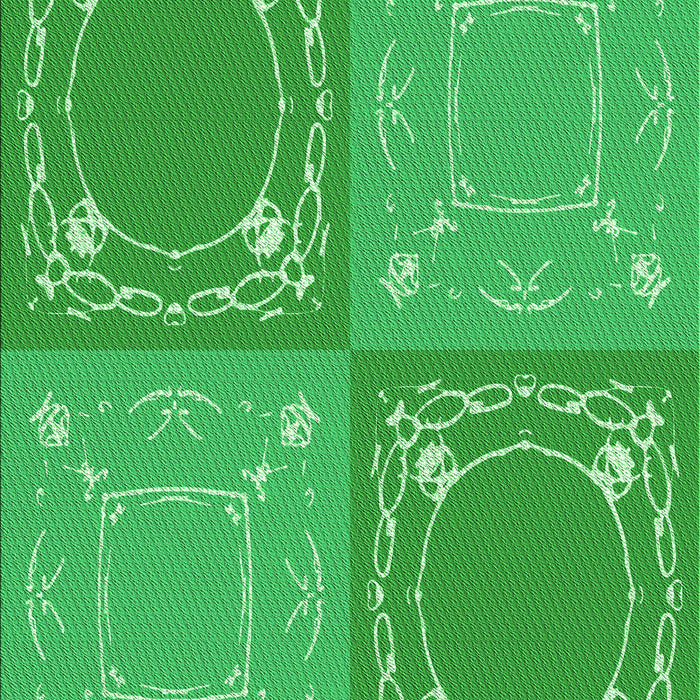 Machine Washable Transitional Neon Green Rug, wshpat1632grn